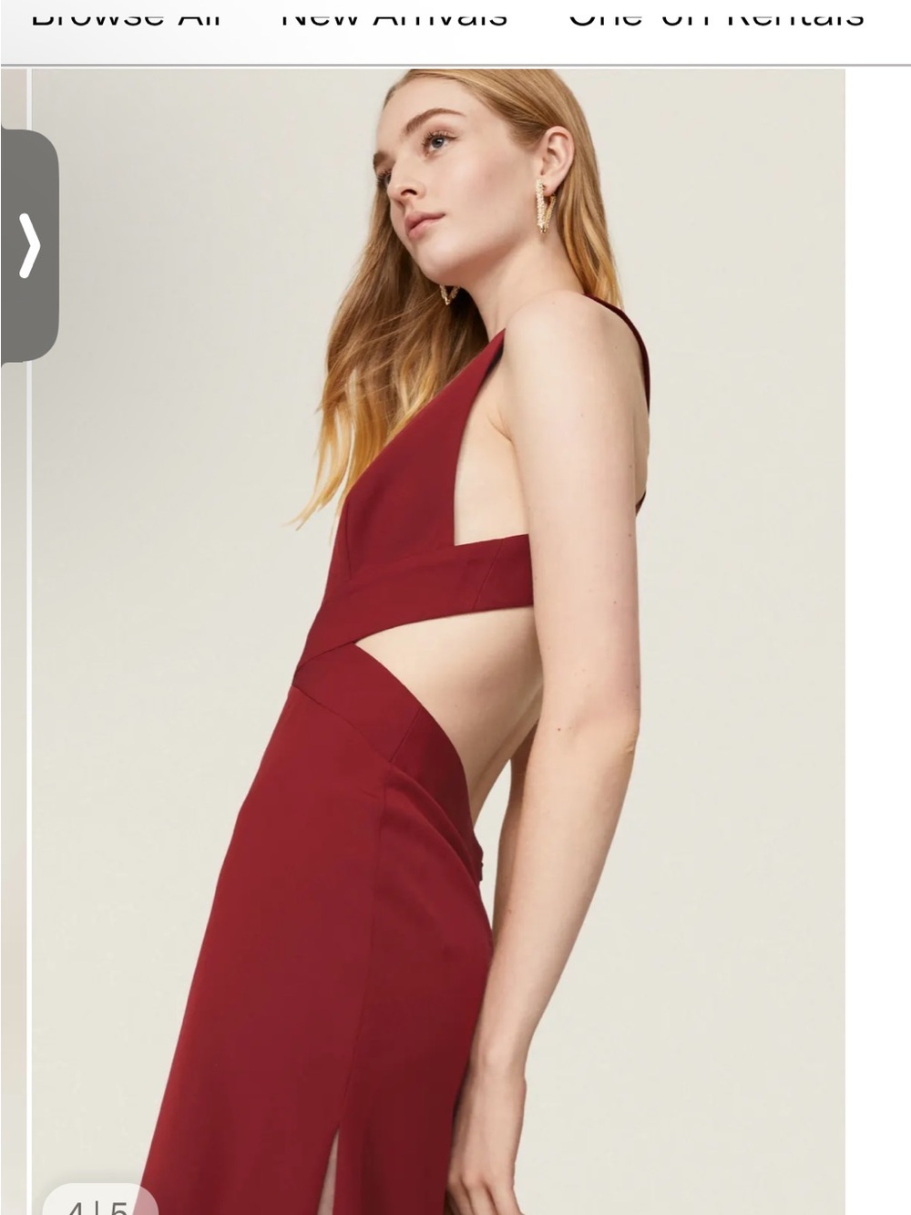 Fame And Partners Wine Red Plunging Maxi Gown View 2